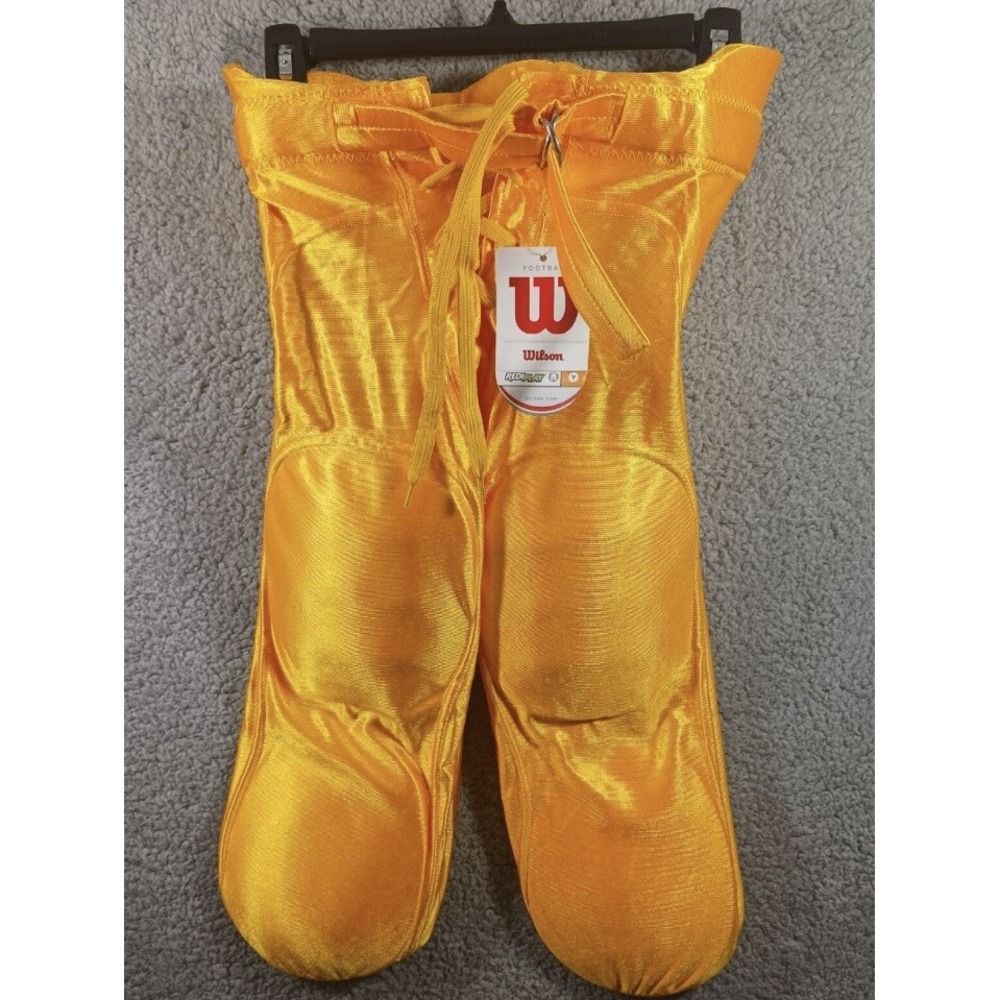 NWT Wilson Youth L Large (30-32) Redi-Play Football Pants‎ w/ Pads Yellow Gold